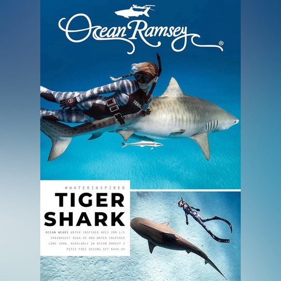 ❗️SOLD❗️LIMITED EDITION 🦈 “Ocean Ramsey” Tiger Shark XCEL Wetsuit 5/mm [Sz. 2] - Picture 3 of 9